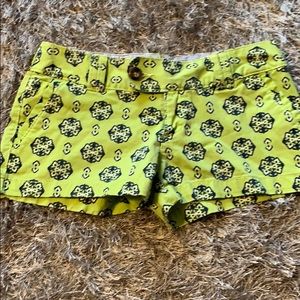 Green and navy blue printed shorts